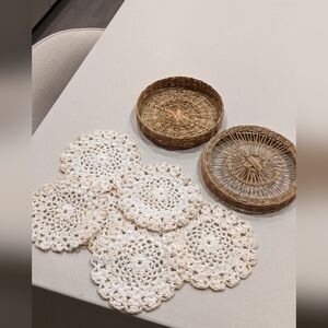 Handcrafted Cream Coasters Set